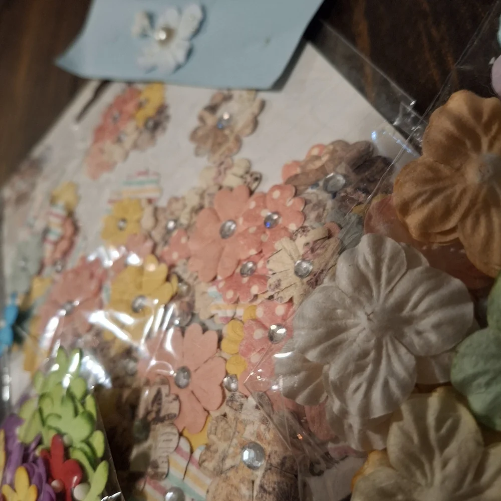 Paper Flower Floral Paper Crafts Mixed Media Scrapbook Art Supply  Embellishment